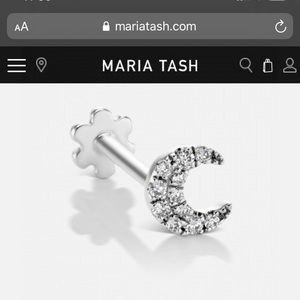 Maria Tash Small Diamond Moon Threaded Stud